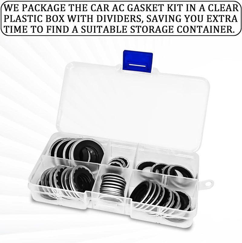 Hirificing 45PCS AC Gasket Sealer AC O Ring Seal Kit A/C Compressor Gasket O-Ring Port Seal Washer Kit Seal Gasket Assortment for Fixing Car Air Conditioning Compressor,Bumper,Door Panel,Cooling Pump - Image 5
